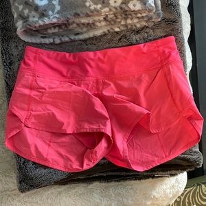 Pink Lululemon Speed up shorts
